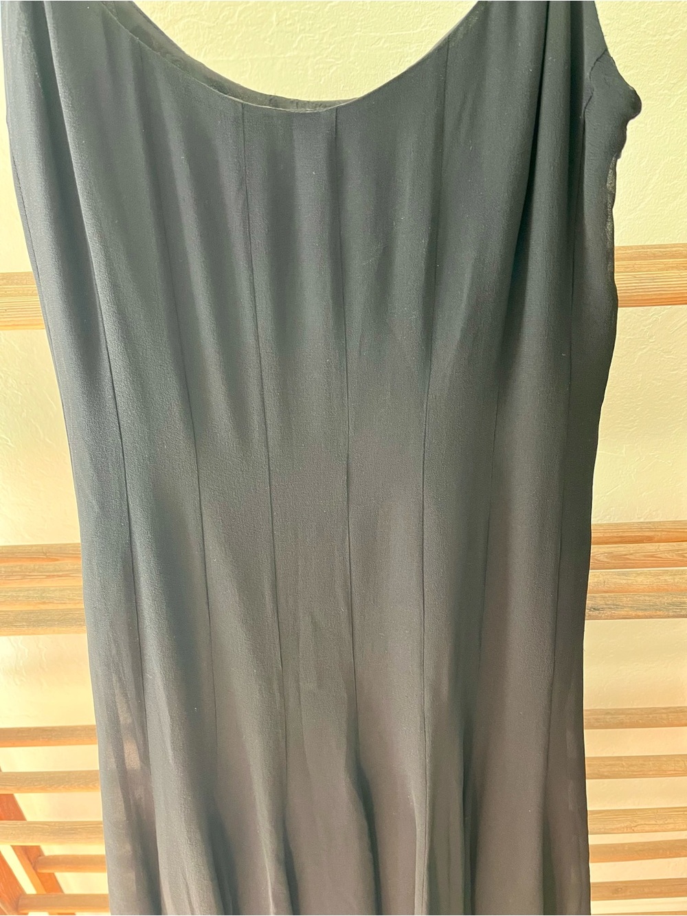 100% Silk Flirty Little Black Dress with Spaghetti Straps - Picture 8 of 10